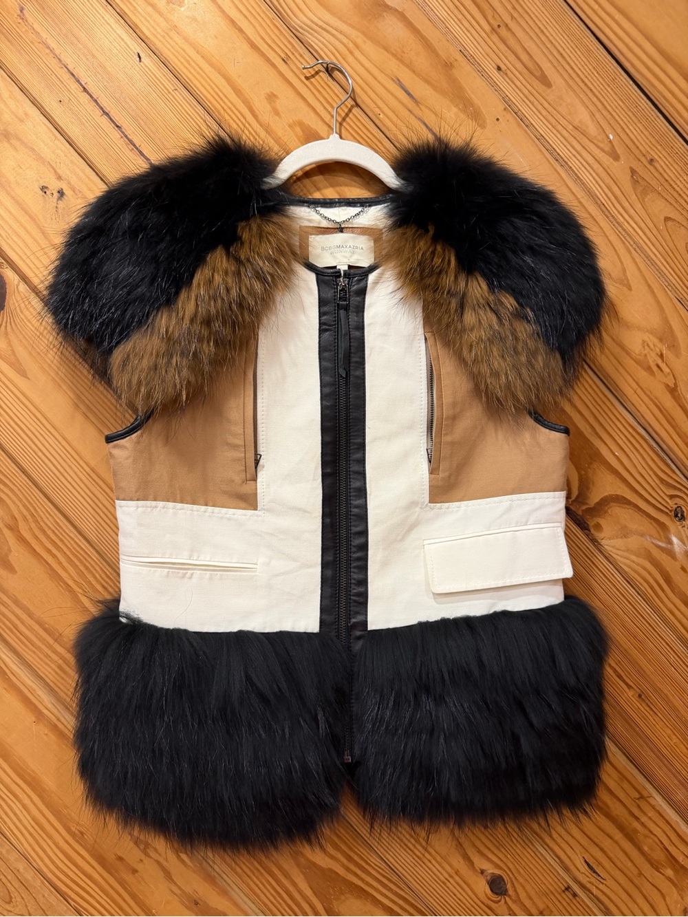 BCBG Max Azria Runway fur vest NWT rockstar M ISELIN vest - Picture 2 of 16